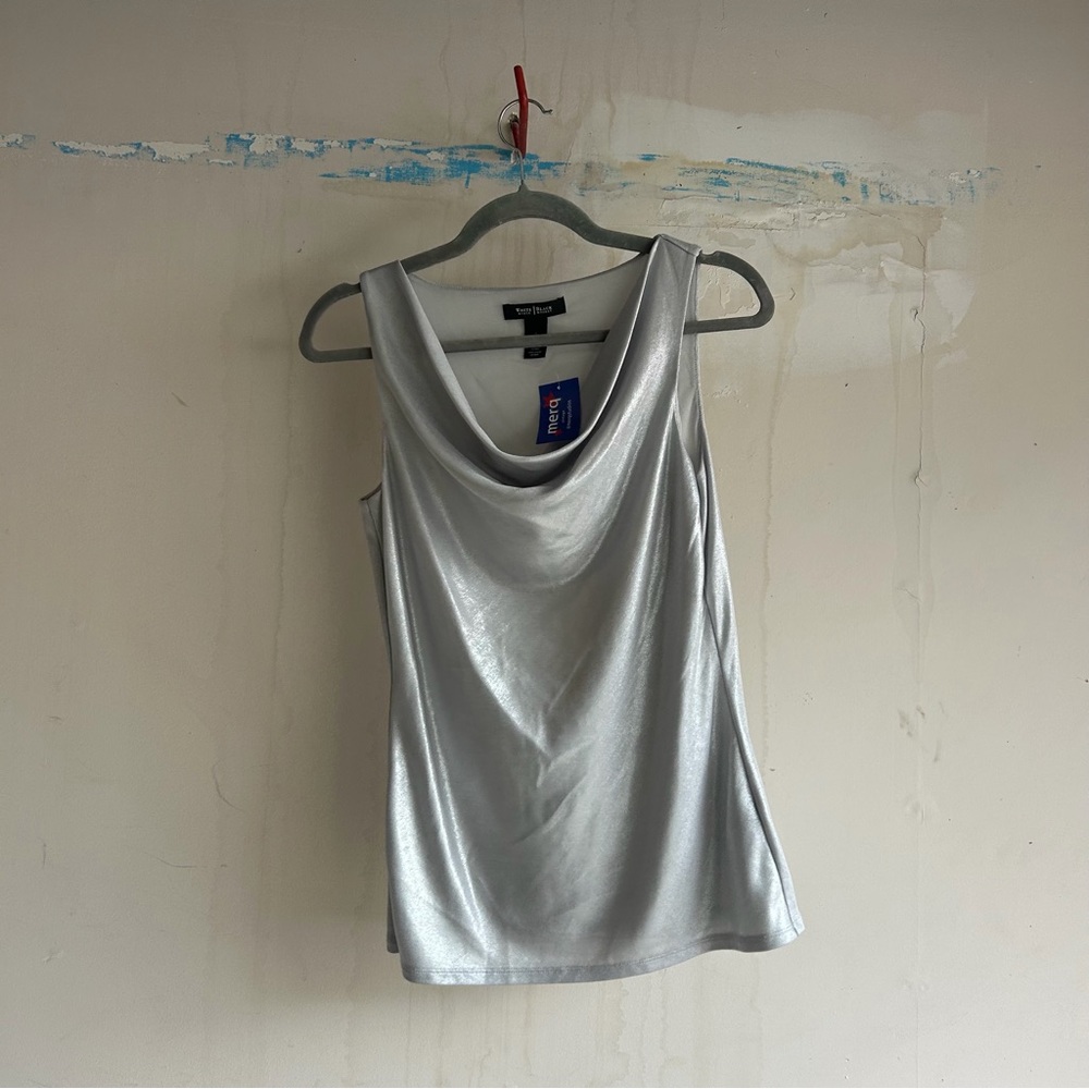 Metallic Silver Women's Top